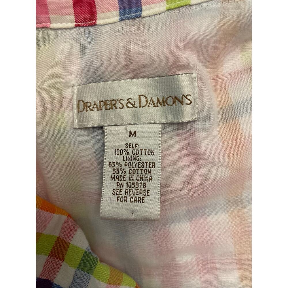 Draper's & Damon's Seersucker Rainbow Gingham Light Weight Jacket Med Dopamine - Picture 6 of 9
